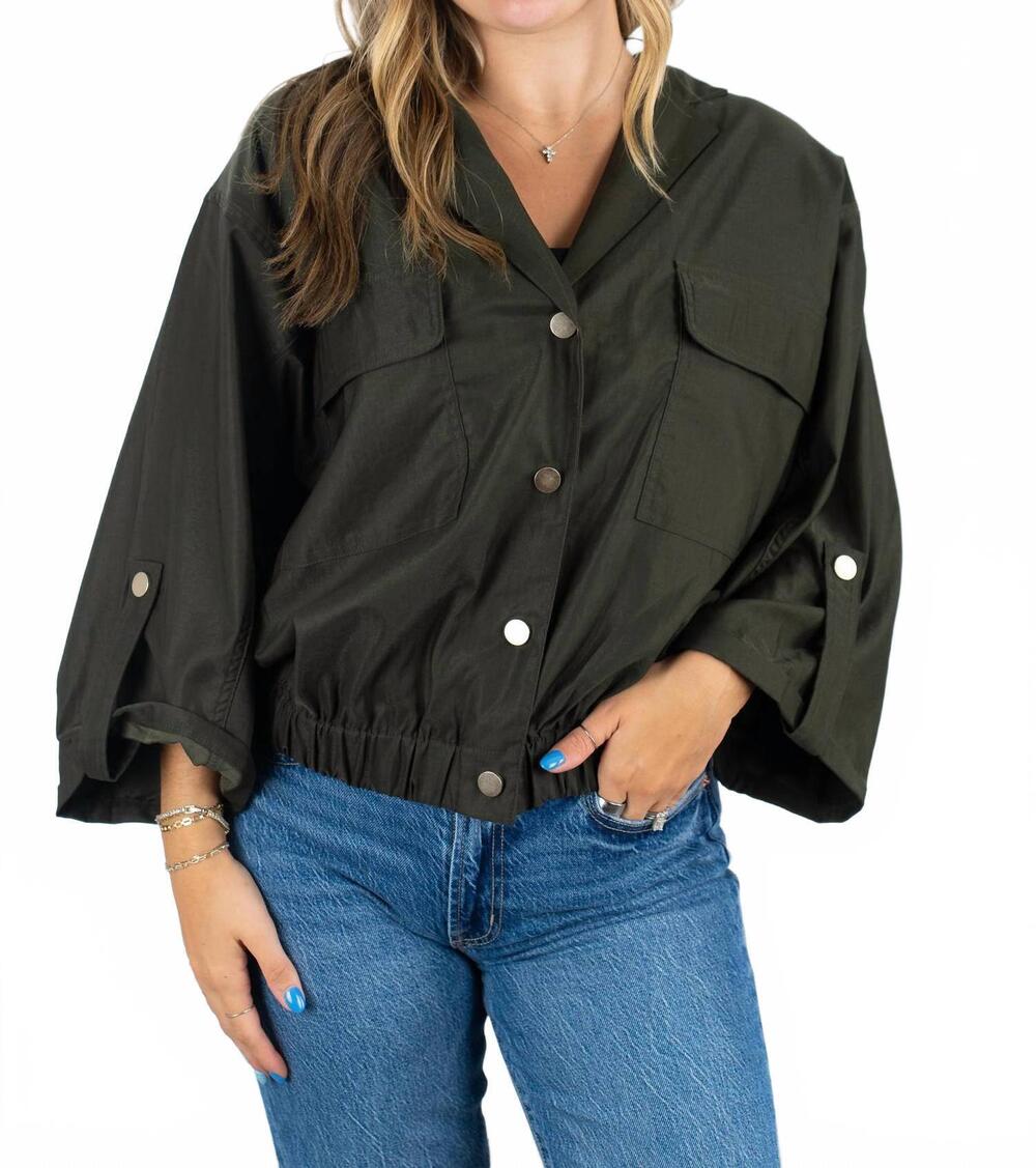 NEW SIX/FIFTY celine elastic hem jacket in olive